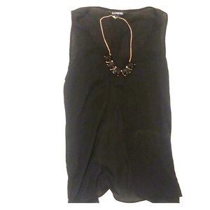 Express Black Dressy Tank - 1/2 Open Back, Medium